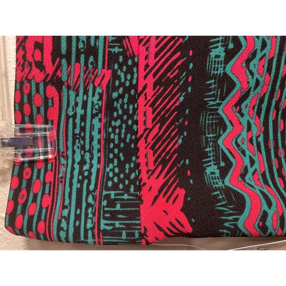 LuLaRoe Cassie Midi Skirt Women's XL Pink Green Black Retro - Picture 7 of 8